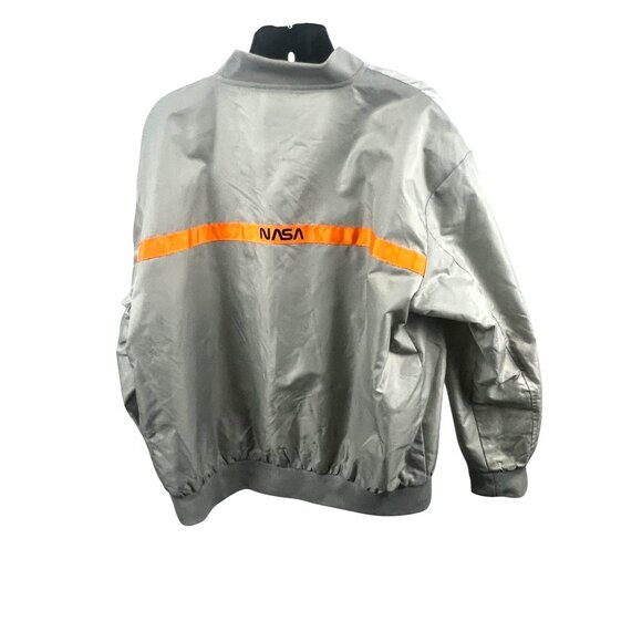 NASA Space Futuristic Gray Bomber Jacket With Patch & Logo Details For Unisex Li - Picture 2 of 15